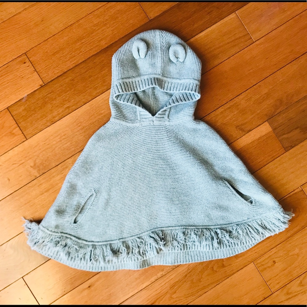Baby Gap grey knit poncho